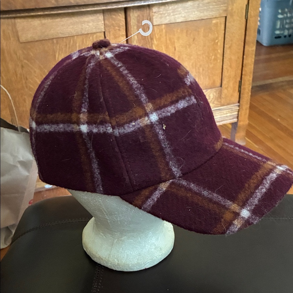 Target Burgundy Plaid Cap